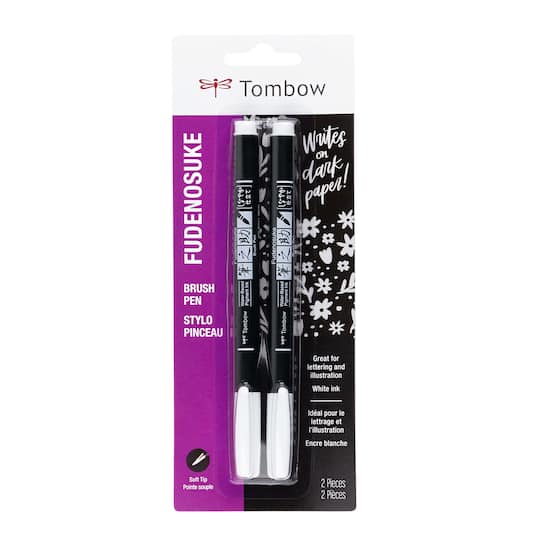 Tombow Fudenosuke White Calligraphy Brush Pens, Michaels